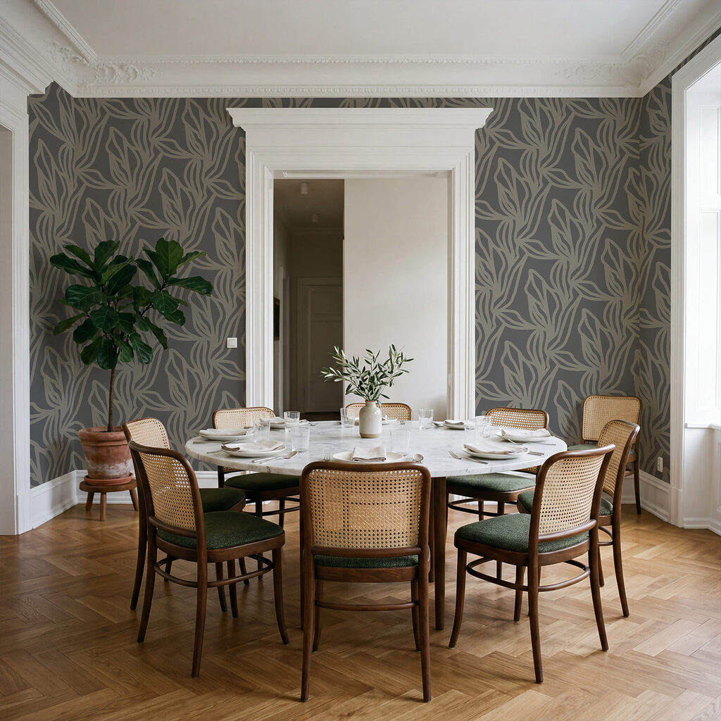 Folhas em linhas finas — interior 2