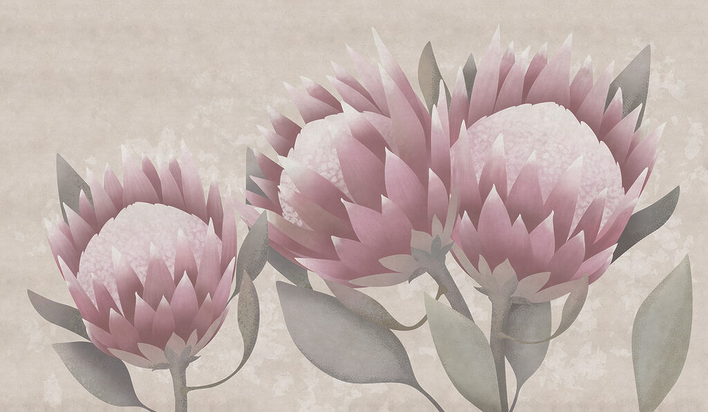 Flores de pétalas pontiagudas — design completo