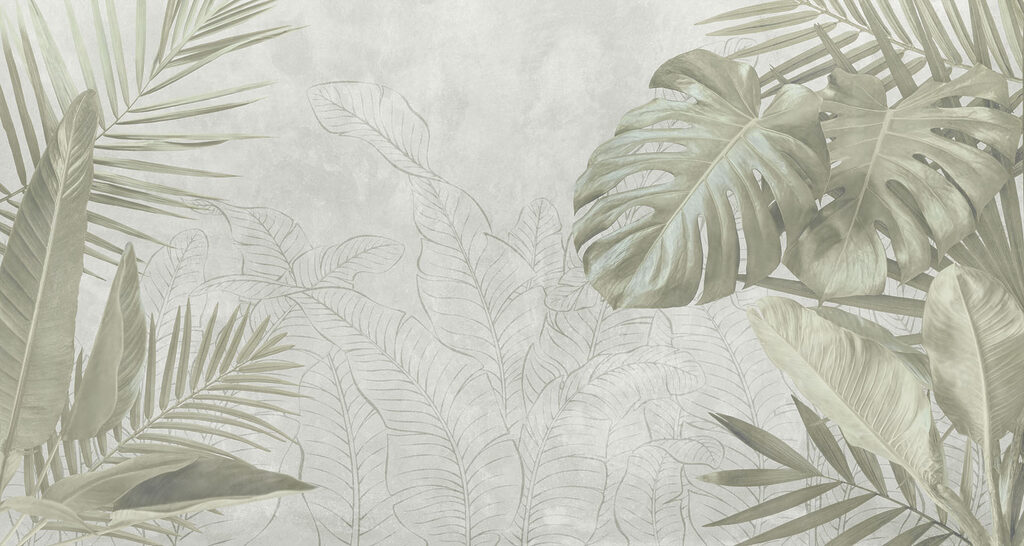 Folhas tropicais desenhadas — design completo