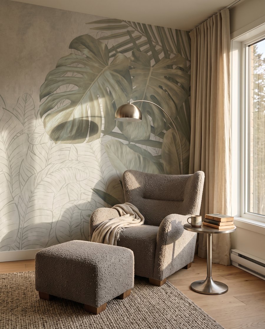 Folhas tropicais desenhadas — interior 4