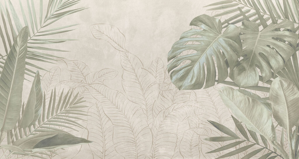 Folhas tropicais desenhadas — design completo
