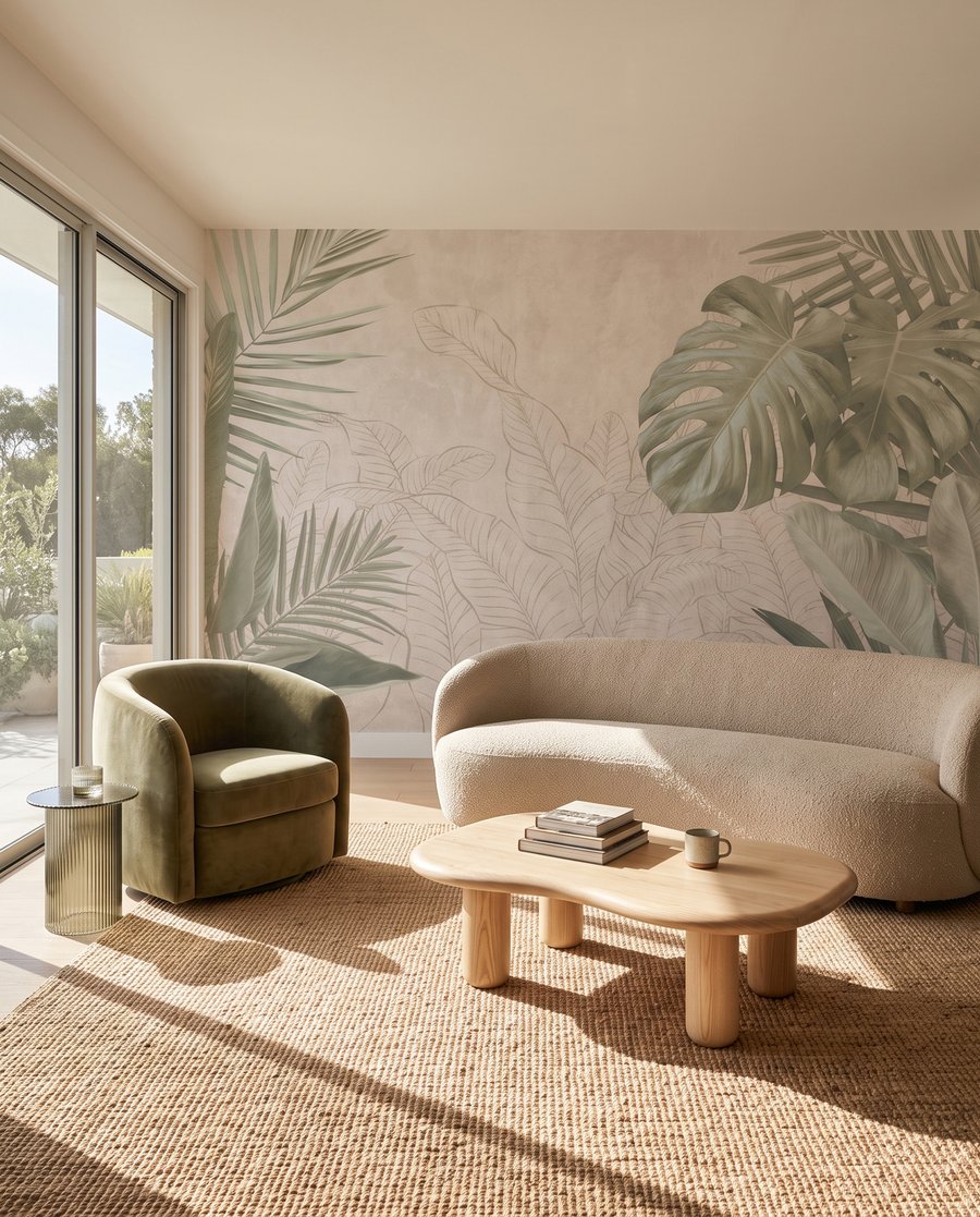 Folhas tropicais desenhadas — interior 2