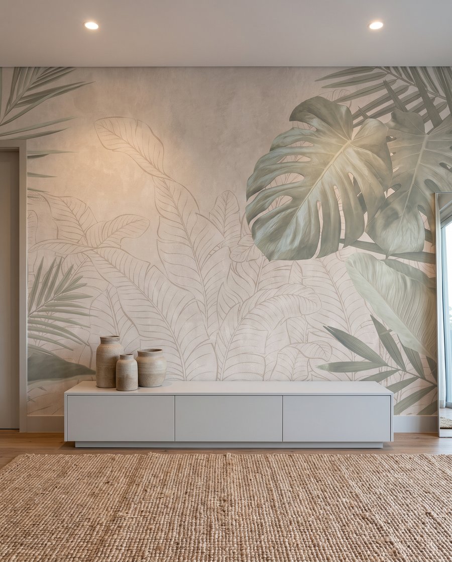Folhas tropicais desenhadas — interior 3