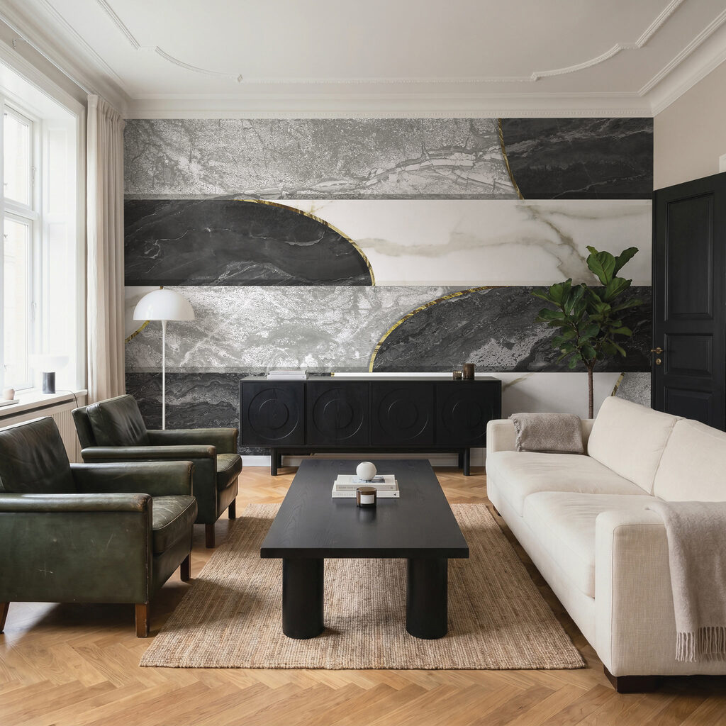 Faixas com veios num interior
