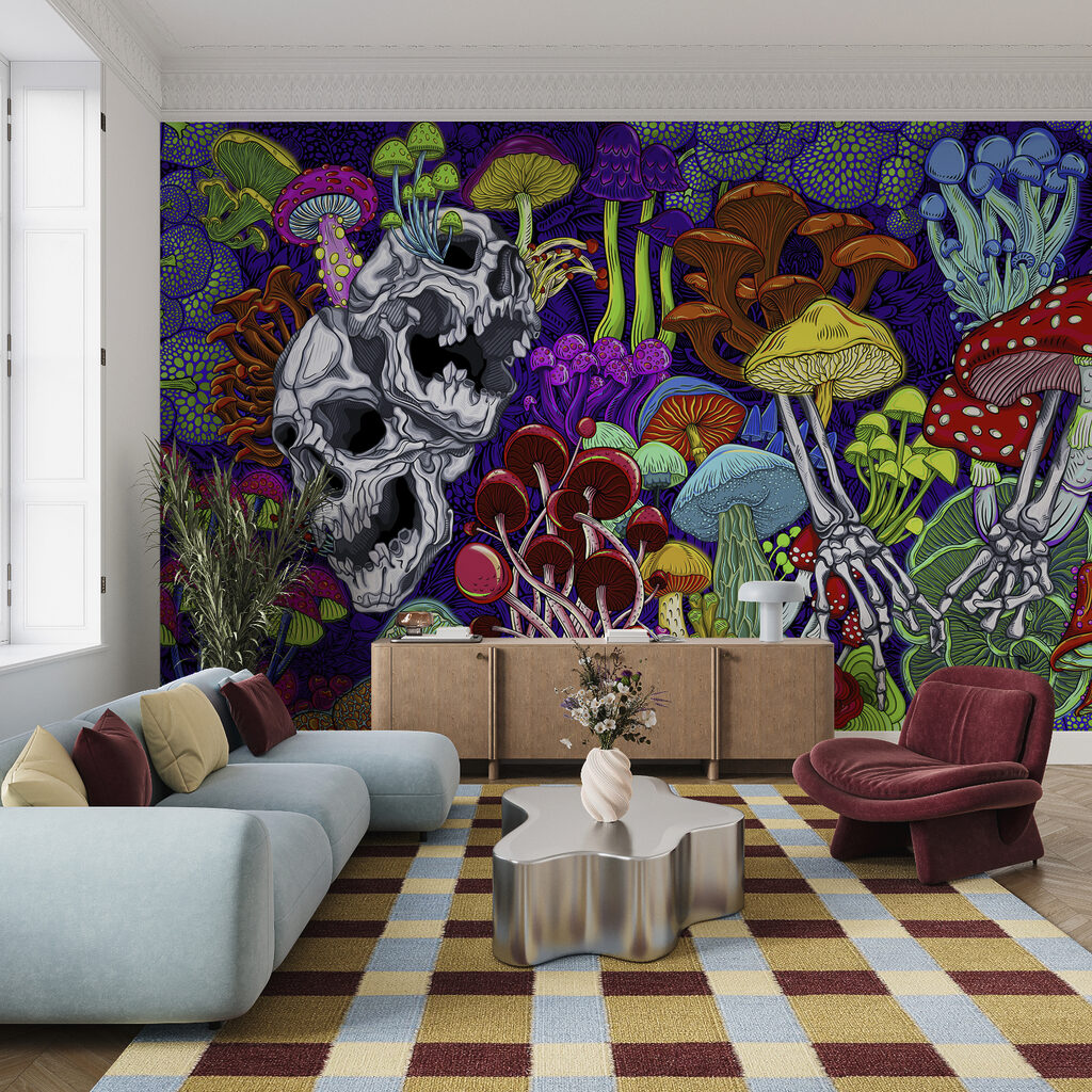 Crânio em fundo roxo — interior 4