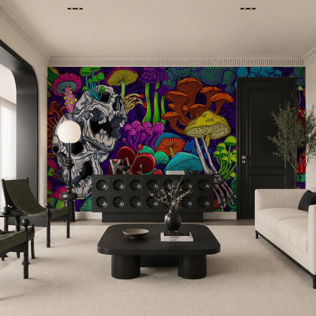 Crânio em fundo roxo — interior 3