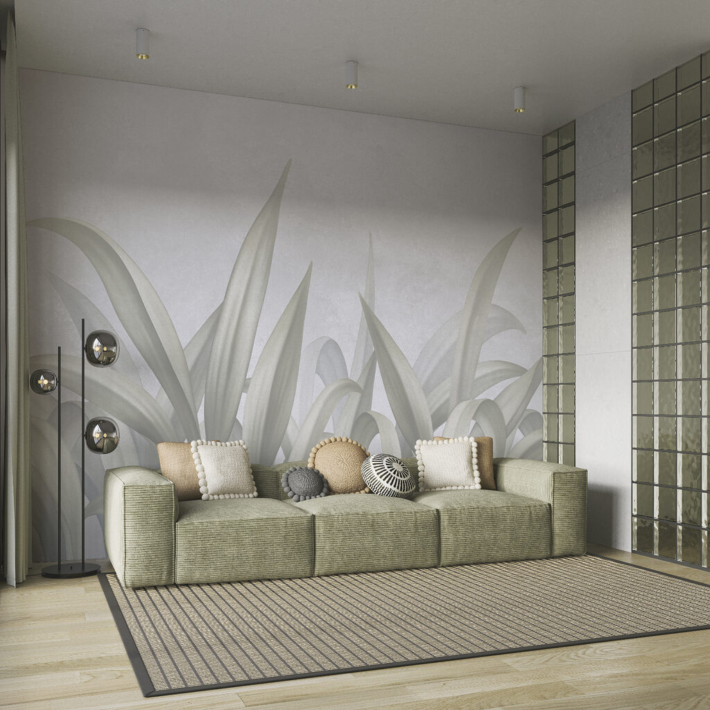 Folhas longas verdes — interior 1