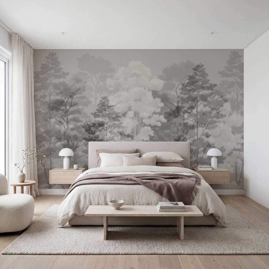 Árvores em névoa suave — interior 2