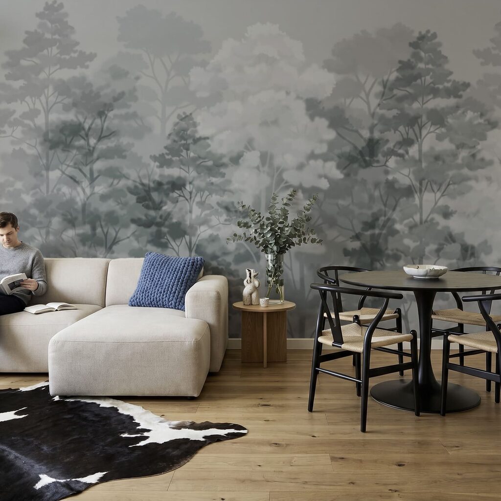 Árvores em névoa suave — interior 2
