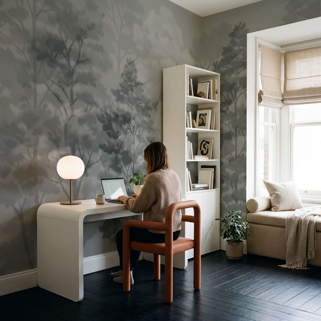 Árvores em névoa suave — interior 4