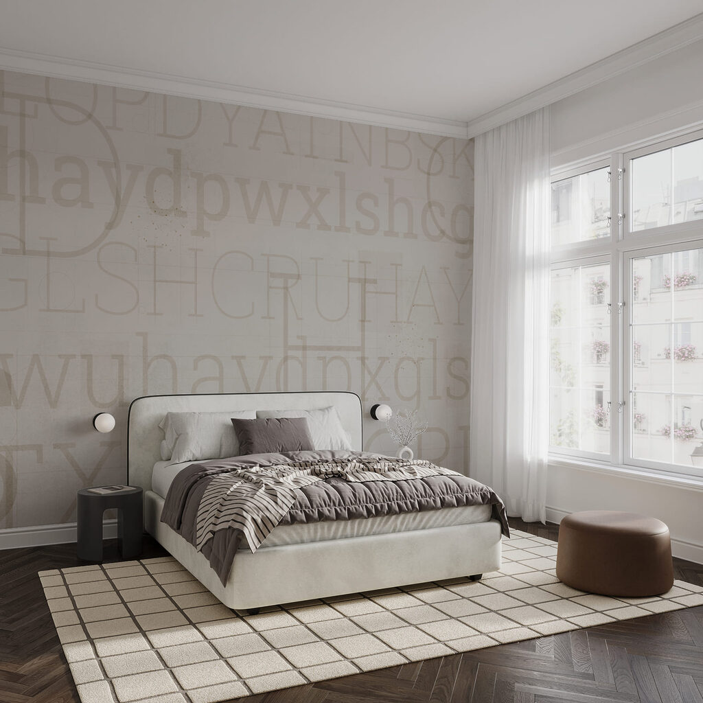 Letras sobre camadas gastas — interior 1