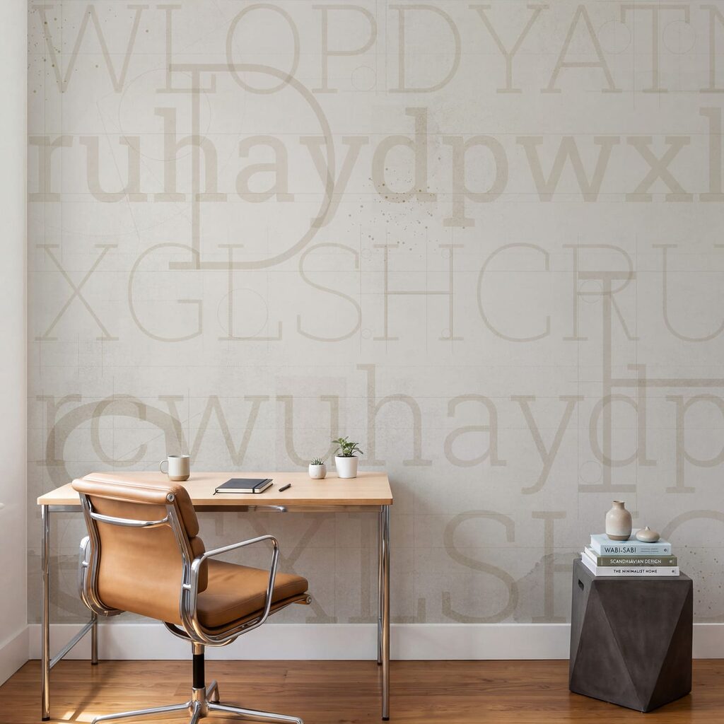 Letras sobre camadas gastas — interior 3
