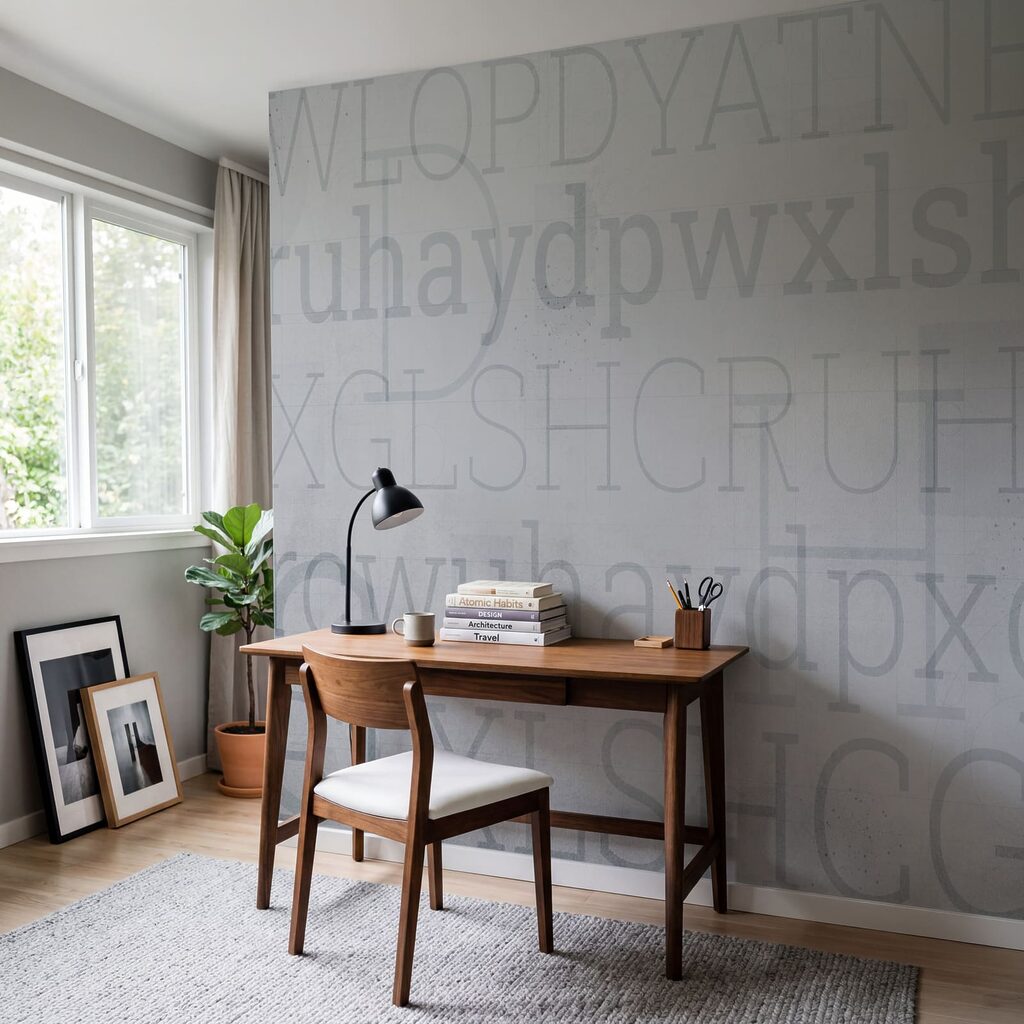 Letras sobre camadas gastas — interior 1