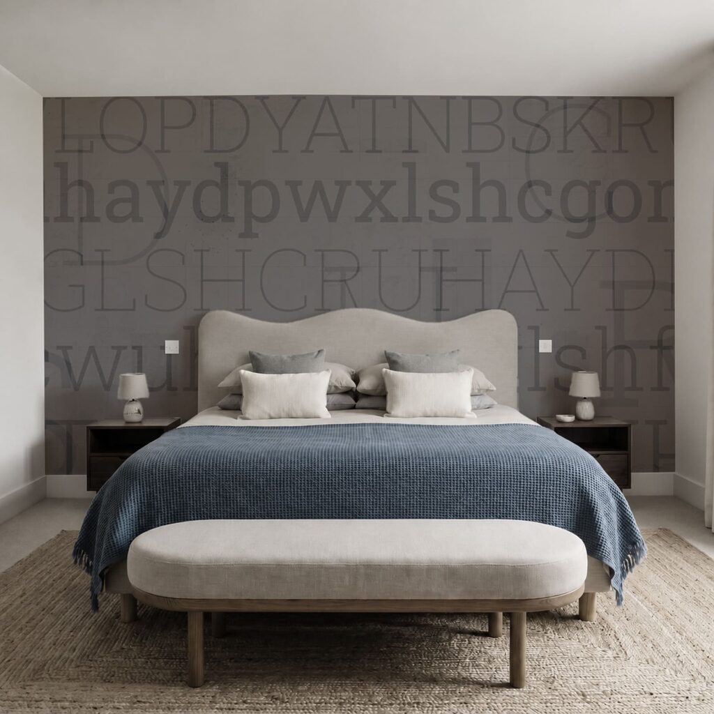 Letras sobre camadas gastas — interior 1