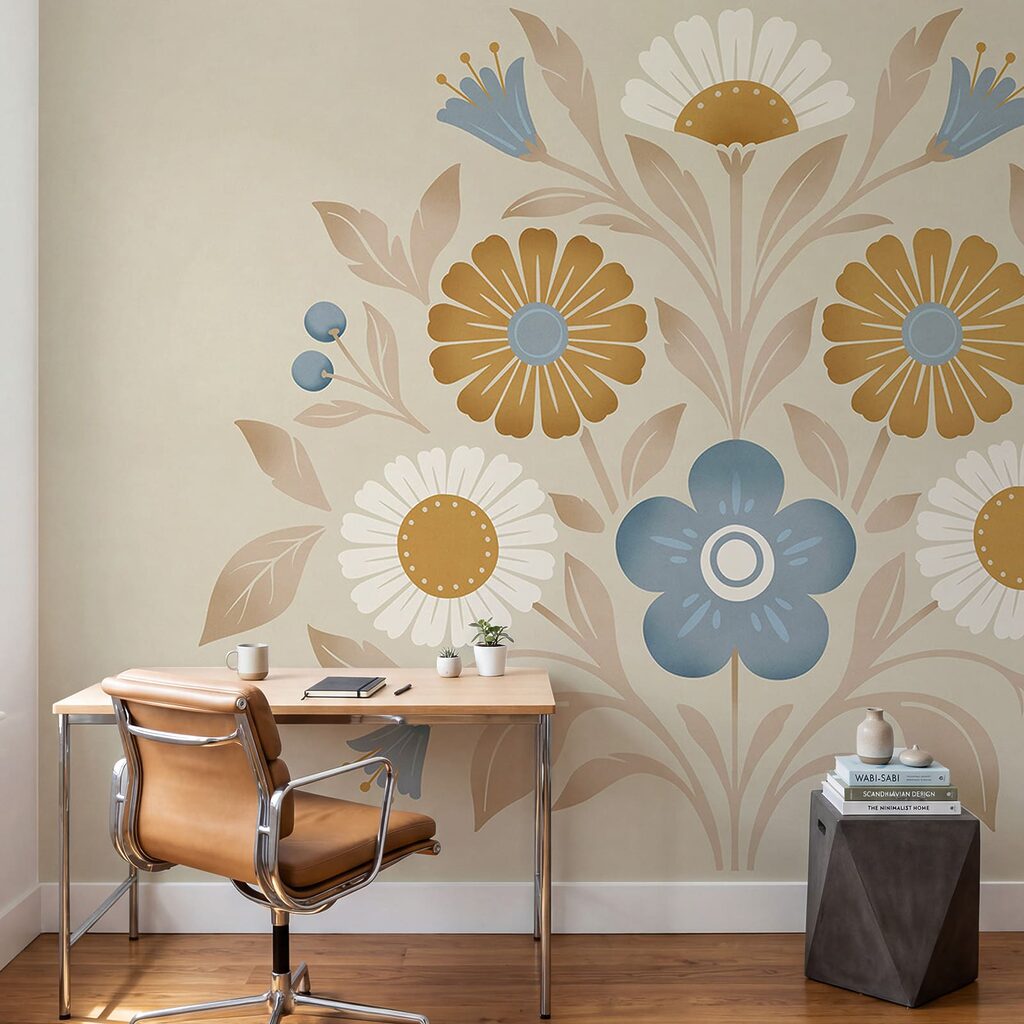 Flores em ornamento redondo — interior 3