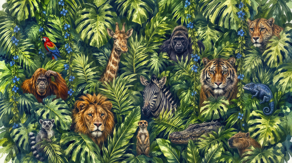 Encontro na selva — design completo