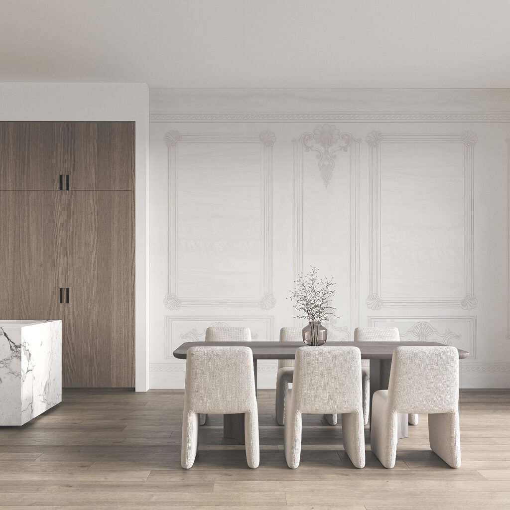 Parede com molduras — interior 4