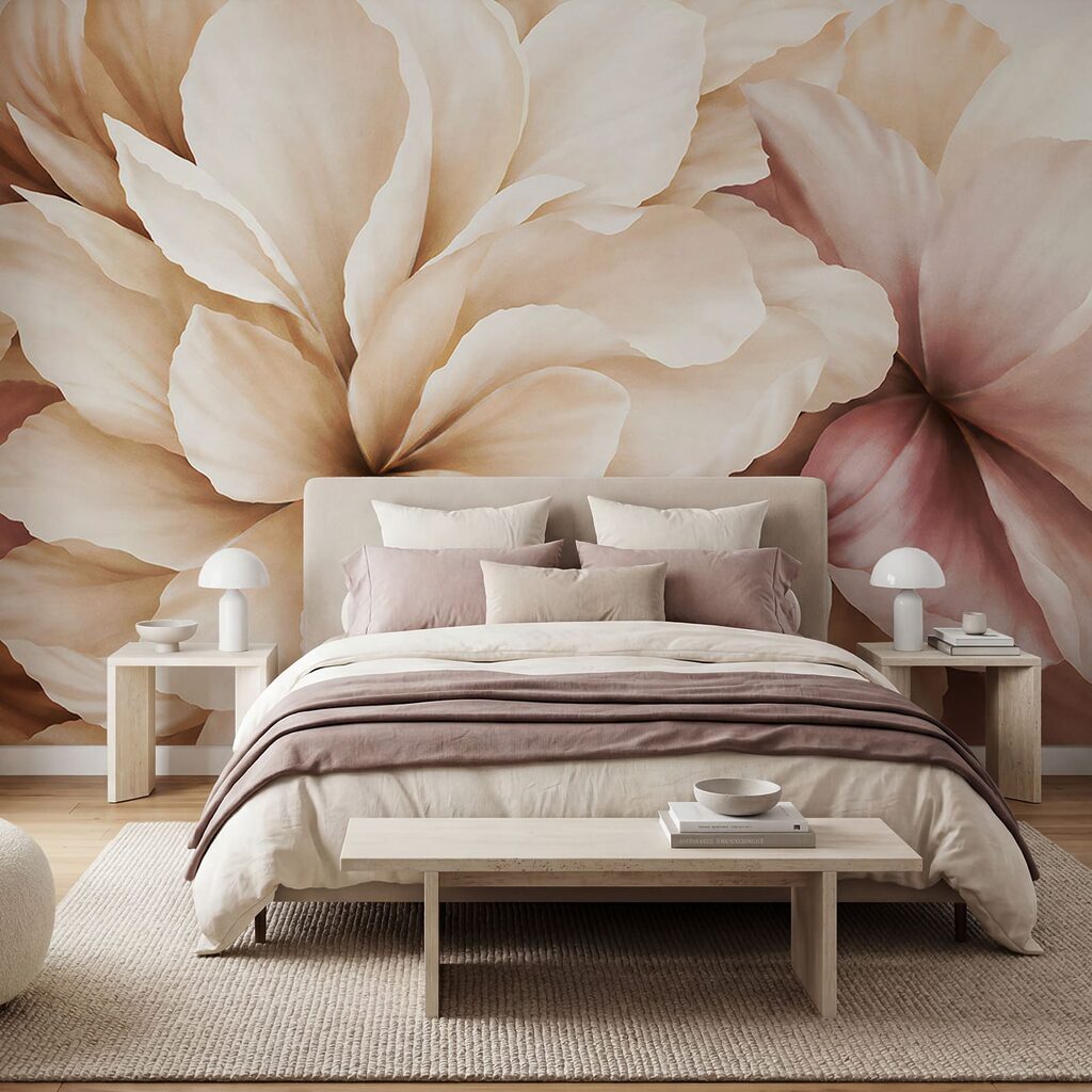 Flores grandes em creme — interior 2