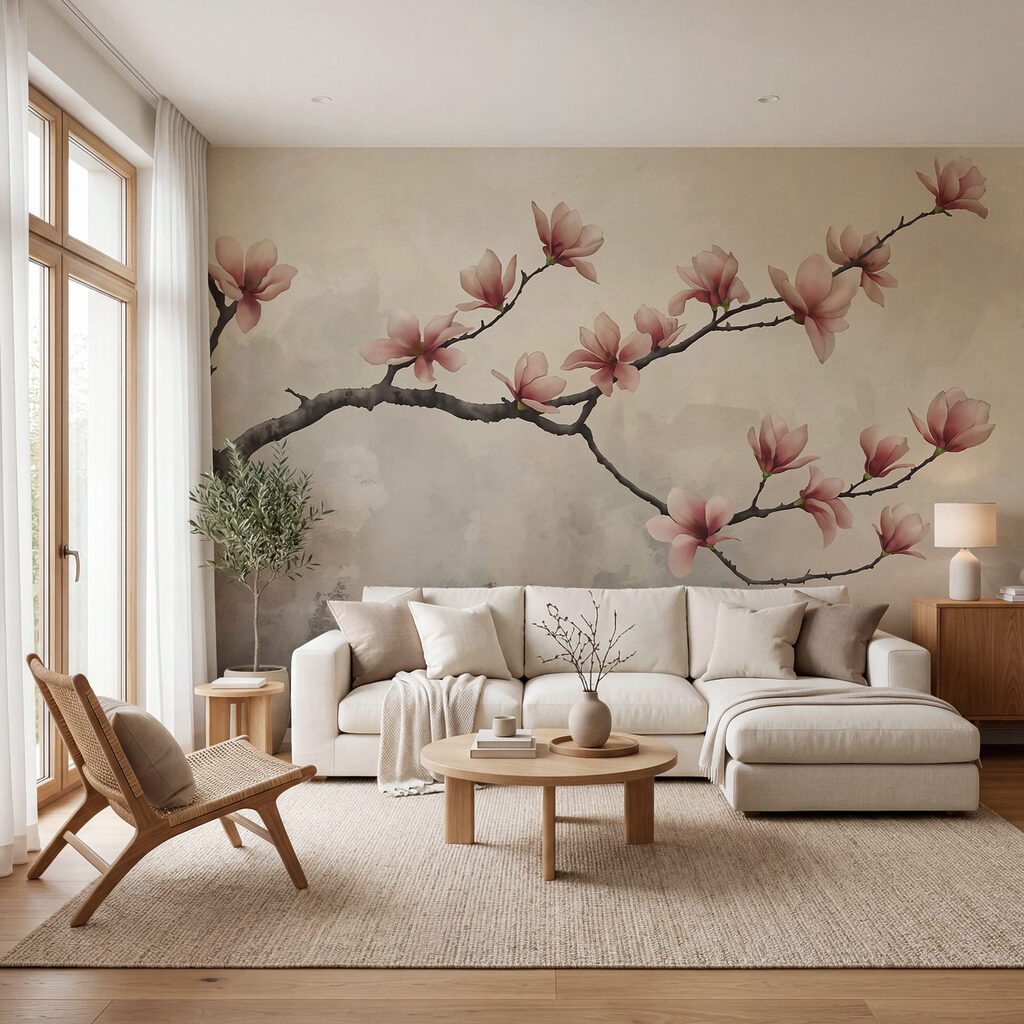 Ramo florido na névoa — interior 2