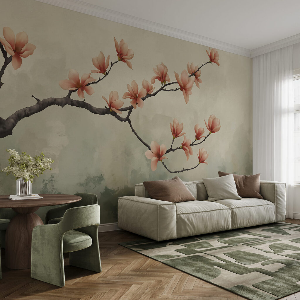 Ramo florido na névoa — interior 1