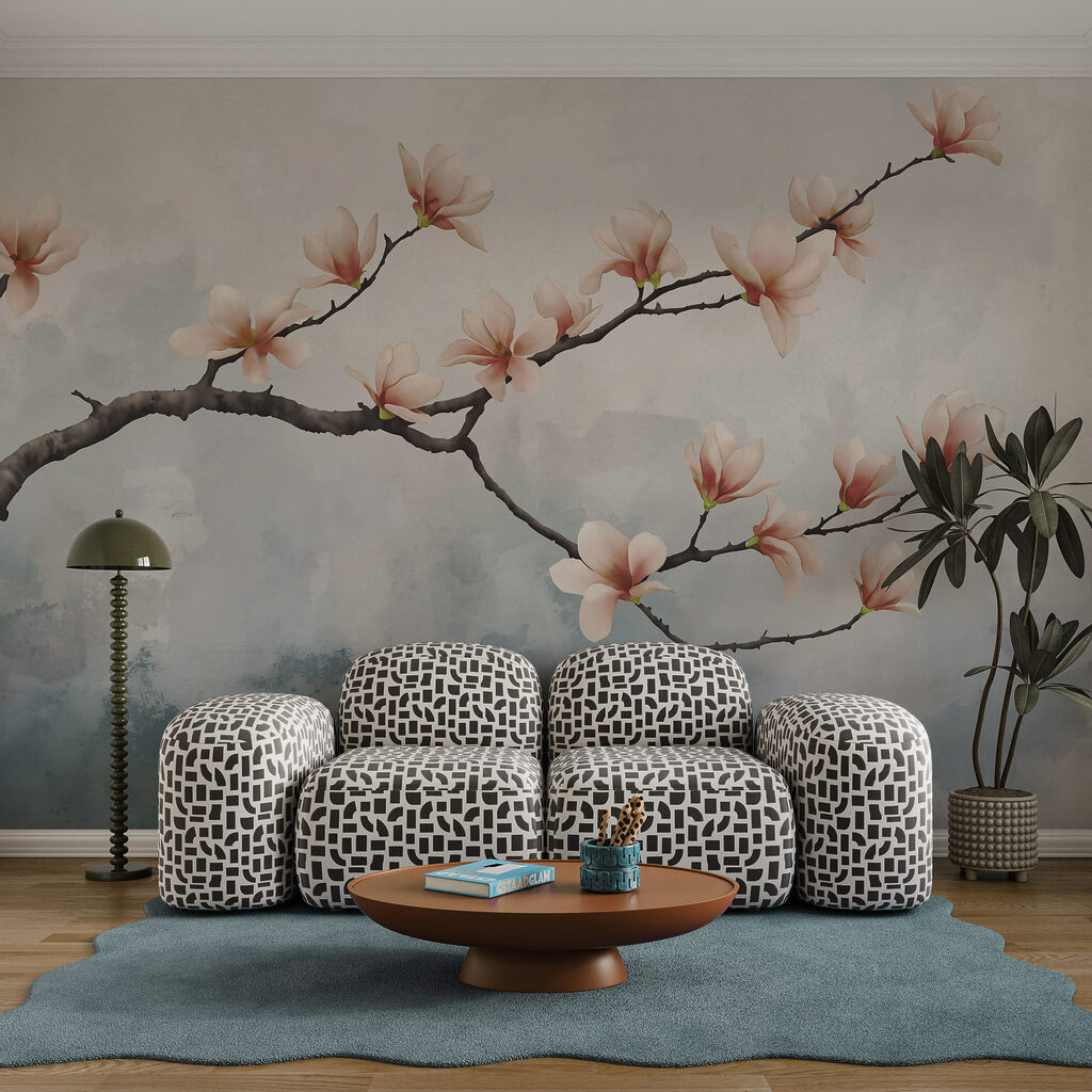 Ramo florido na névoa — interior 2