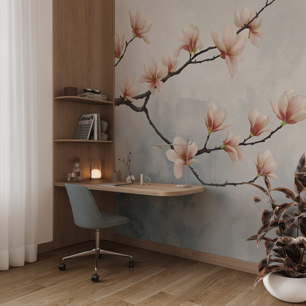 Ramo florido na névoa — interior 3