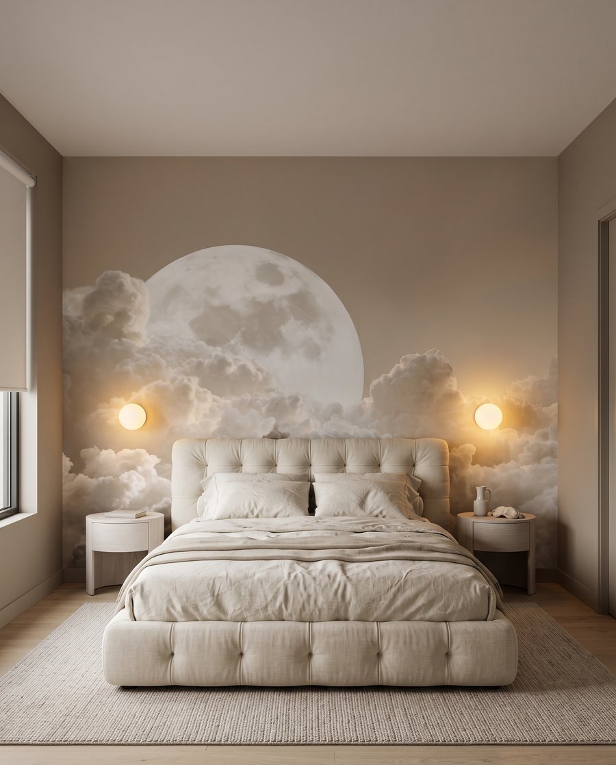 Lua cheia sobre nuvens — interior 2