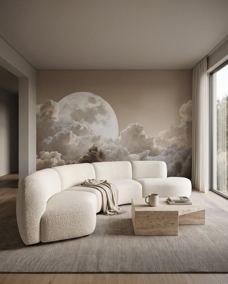 Lua cheia sobre nuvens — interior 3