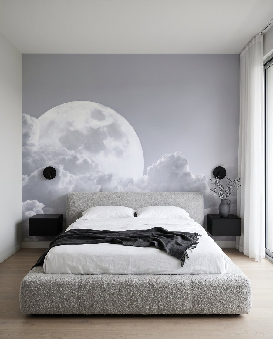 Lua cheia sobre nuvens — interior 2