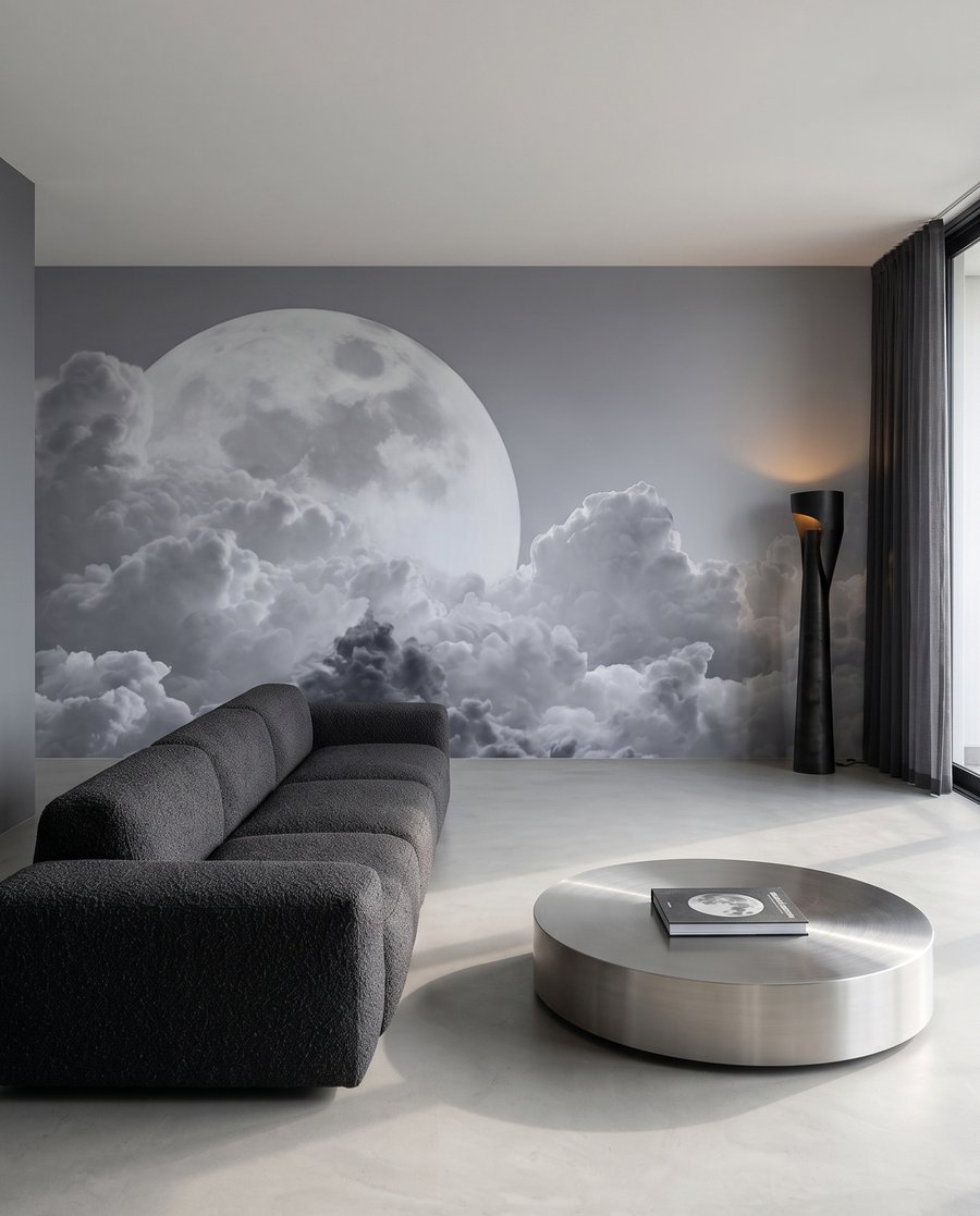 Lua cheia sobre nuvens — interior 3