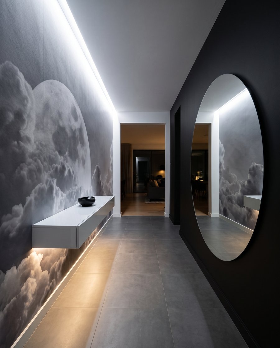 Lua cheia sobre nuvens — interior 4