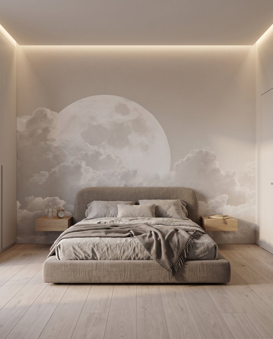 Lua cheia sobre nuvens — interior 2