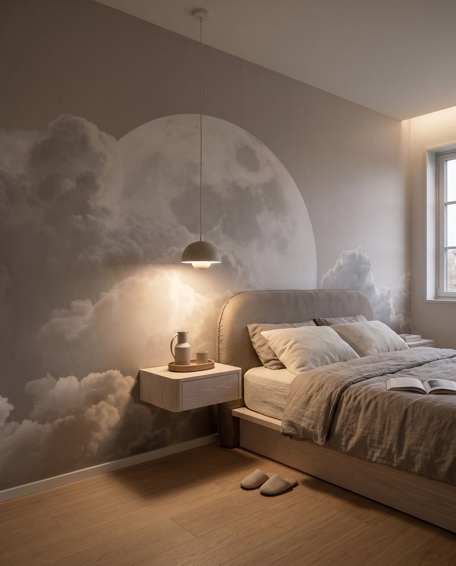 Lua cheia sobre nuvens — interior 3
