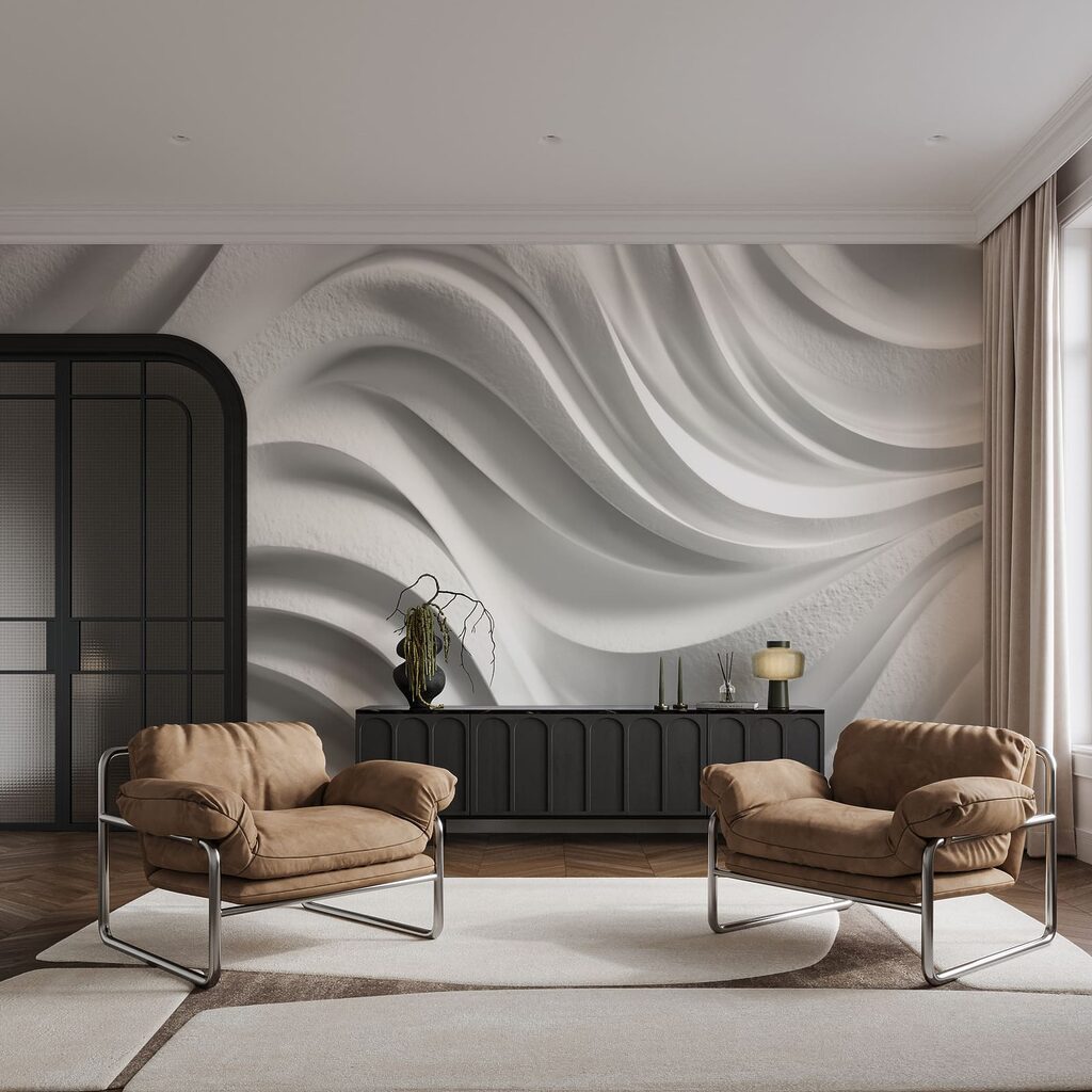 Ondas com sombras suaves num interior