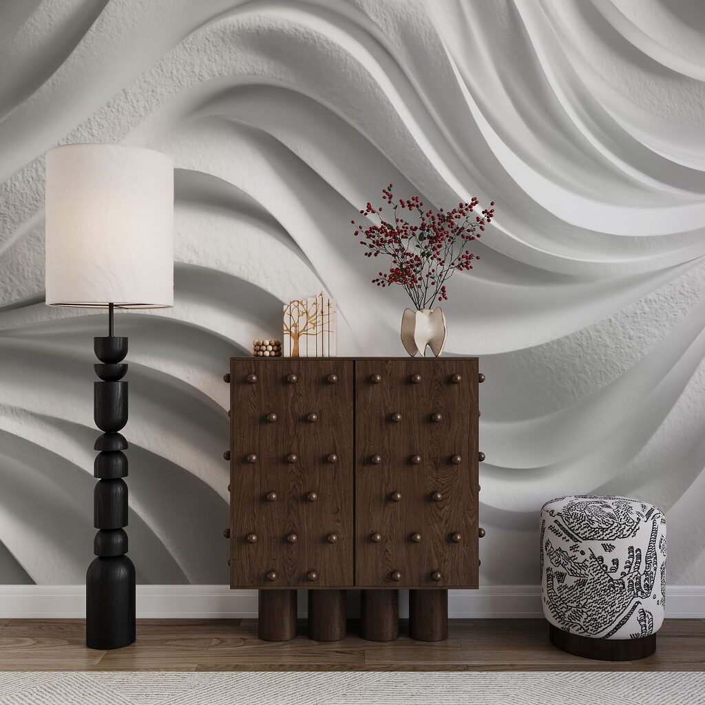Ondas com sombras suaves num interior