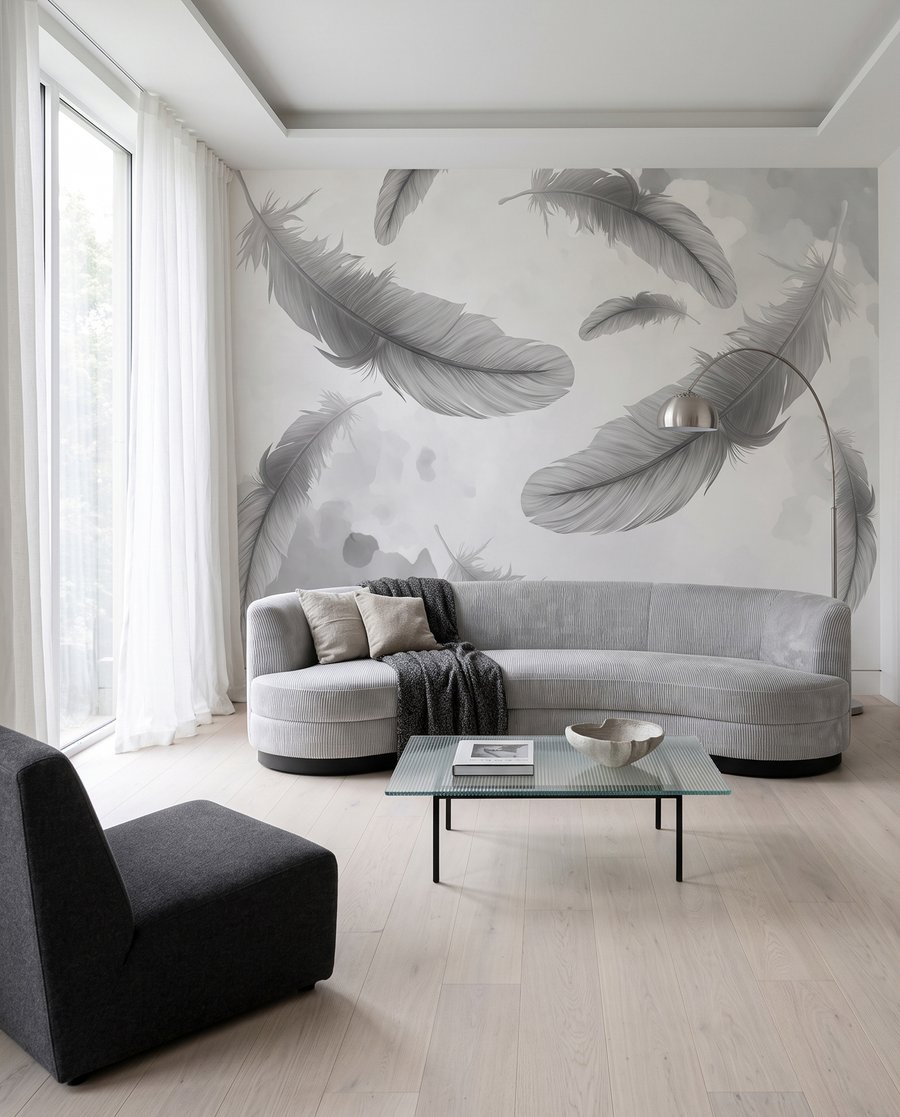 Penas flutuantes sobre tinta — interior 4