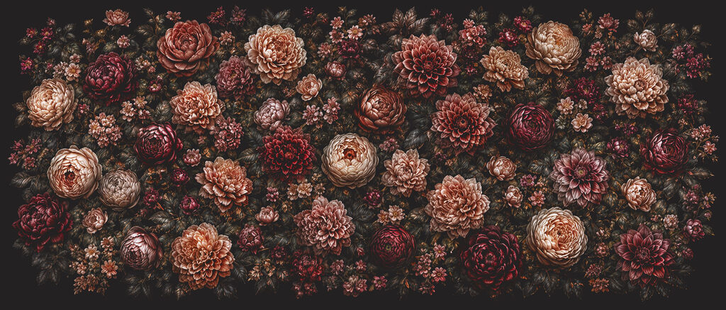 Jardim noturno com rosas — design completo