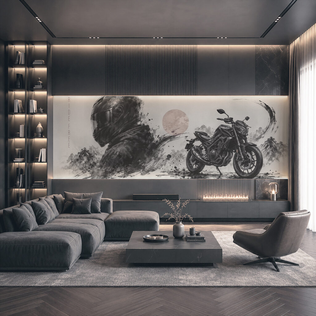 Moto sob o sol num interior