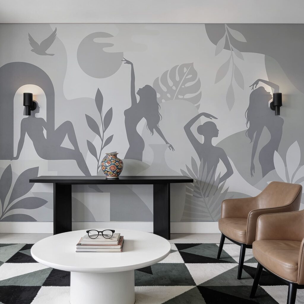Mulheres em silhueta — interior 2