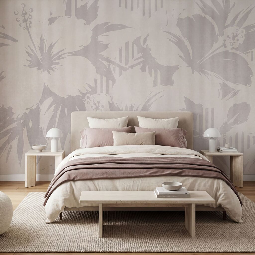 Folhas sobre riscas verticais — interior 1