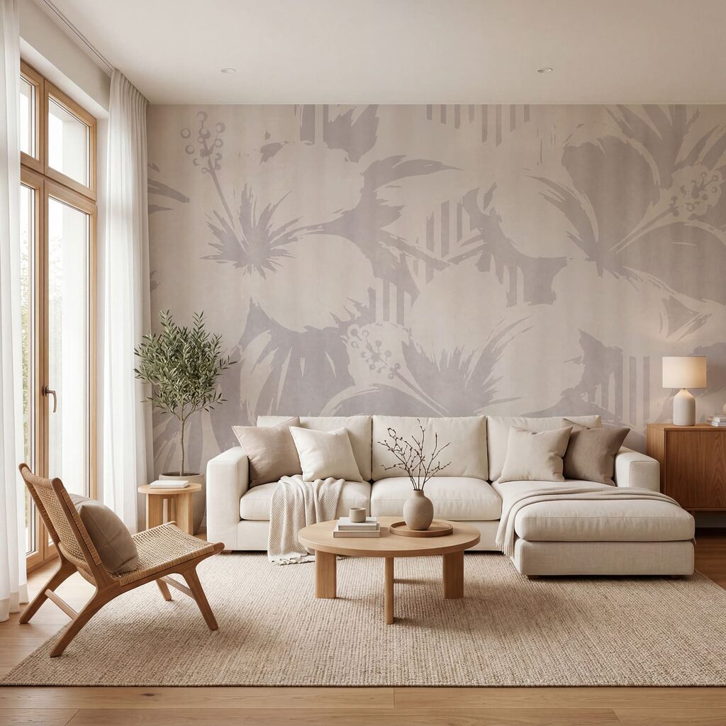 Folhas sobre riscas verticais — interior 2