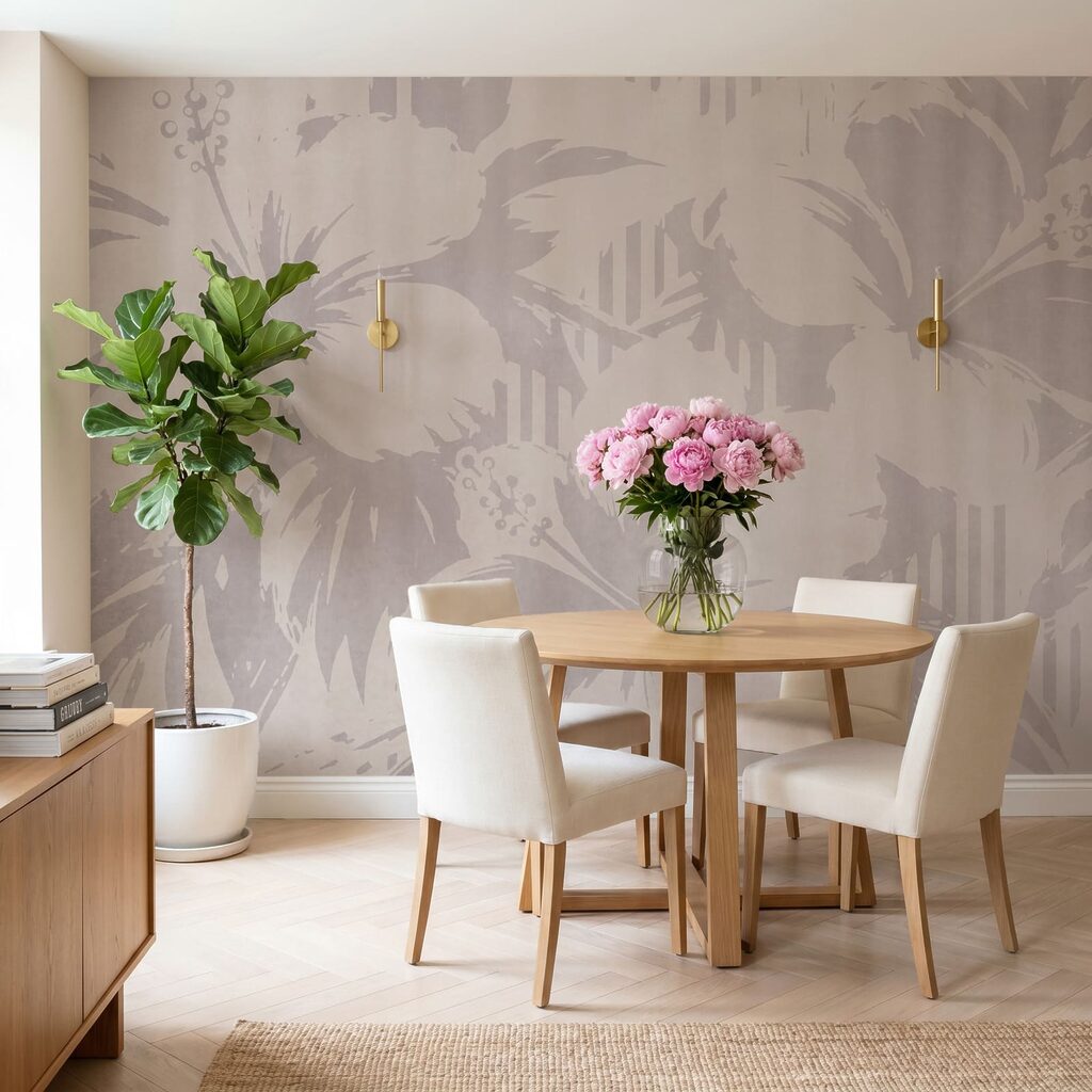Folhas sobre riscas verticais — interior 4
