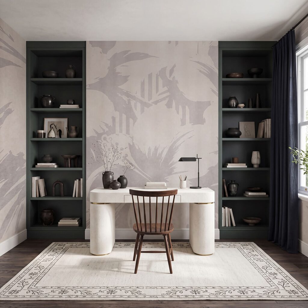 Folhas sobre riscas verticais — interior 6