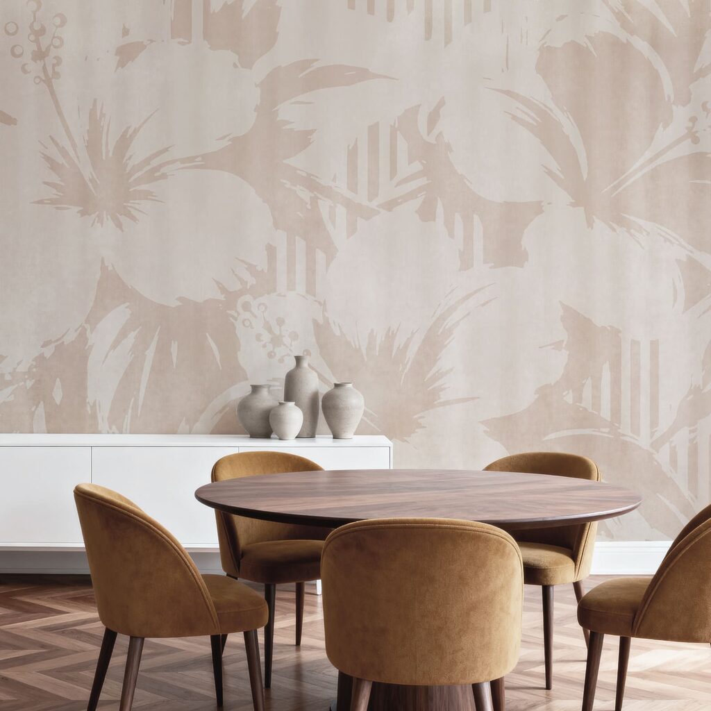 Folhas sobre riscas verticais — interior 1