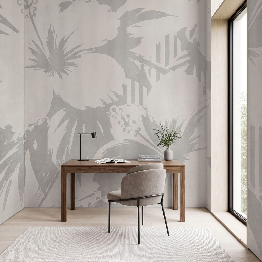 Folhas sobre riscas verticais — interior 1