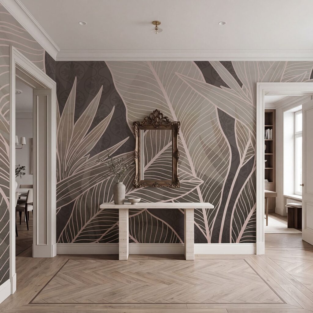 Folhas tropicais com nervuras — interior 1