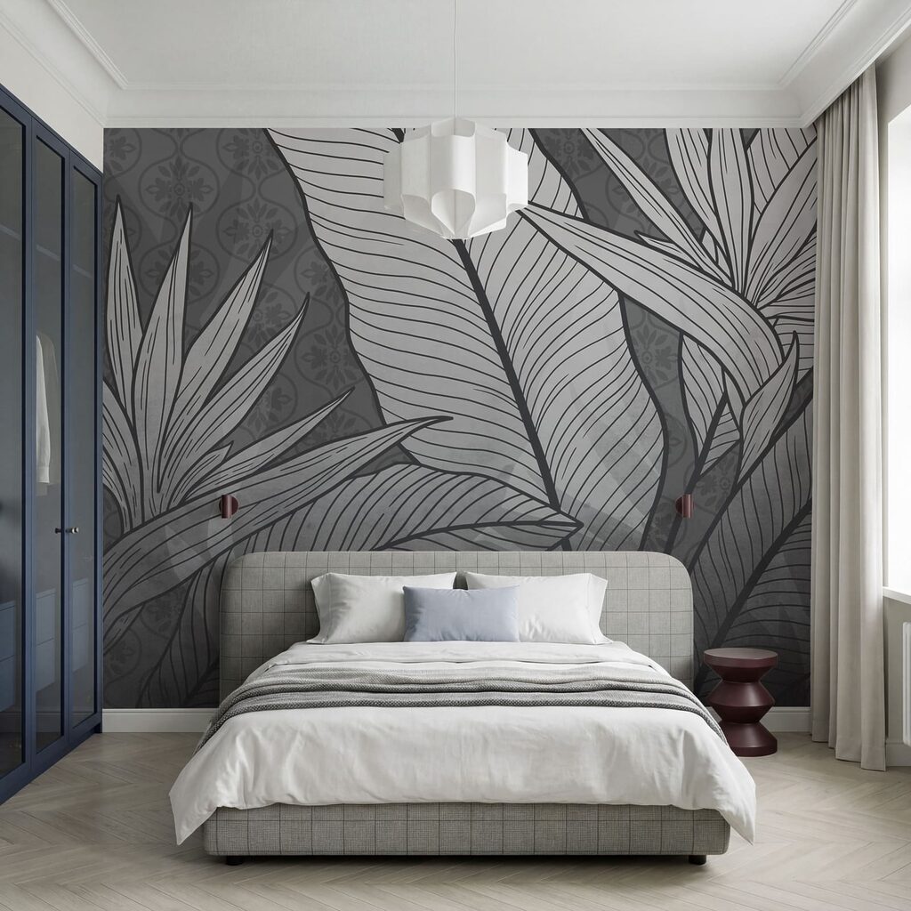 Folhas tropicais com nervuras — interior 1