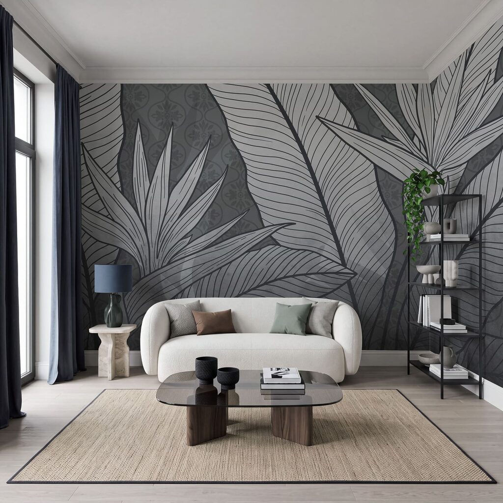 Folhas tropicais com nervuras — interior 2