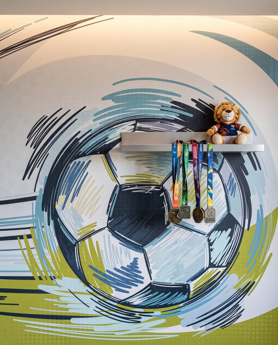 Futebol num arco — detalhe