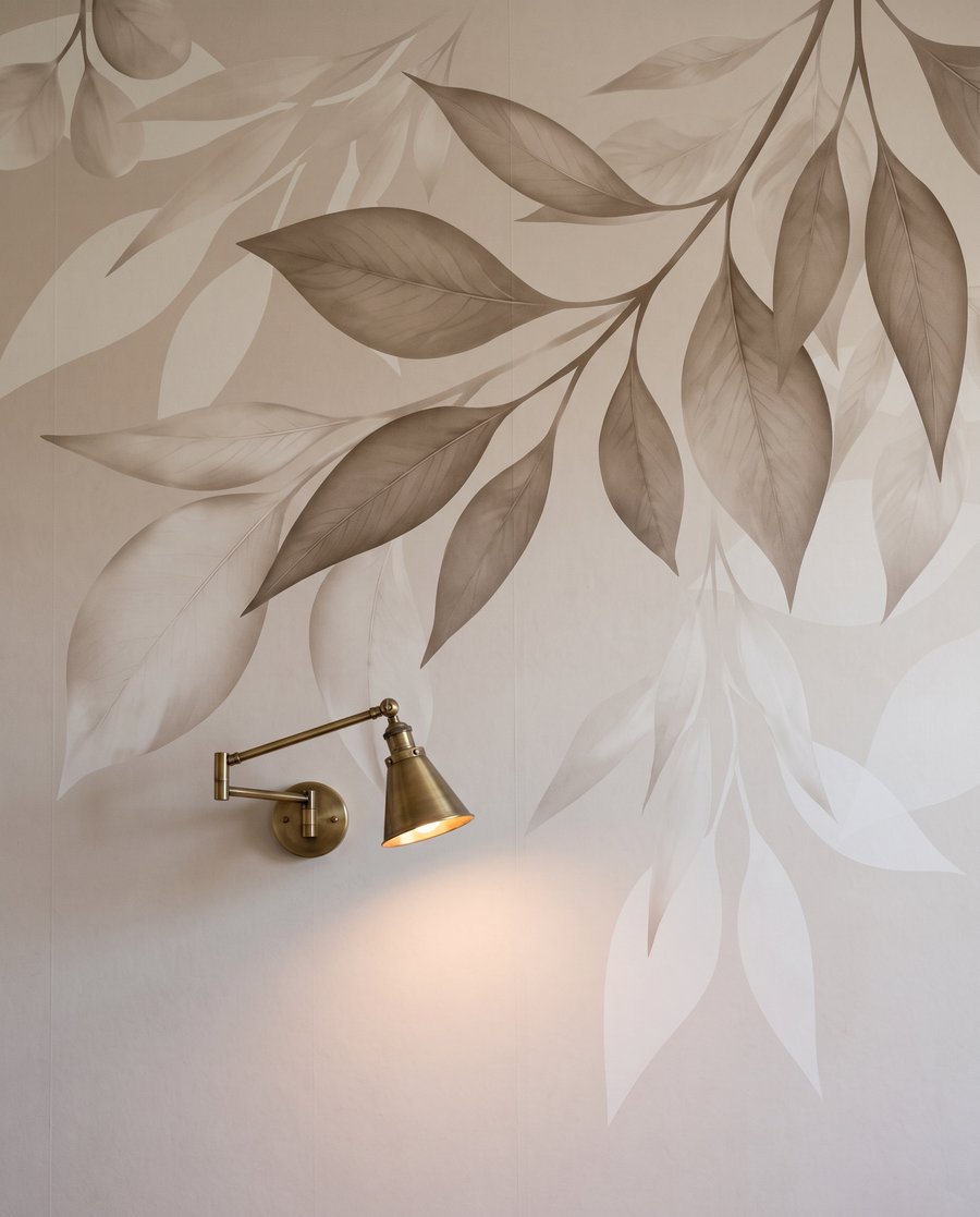 Ramos de folhas pendentes — detalhe